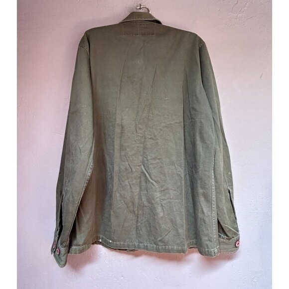 Analog Design Unlikely Futures Mens Medium Button Front Shirt Long Sleeve Green - Picture 2 of 8